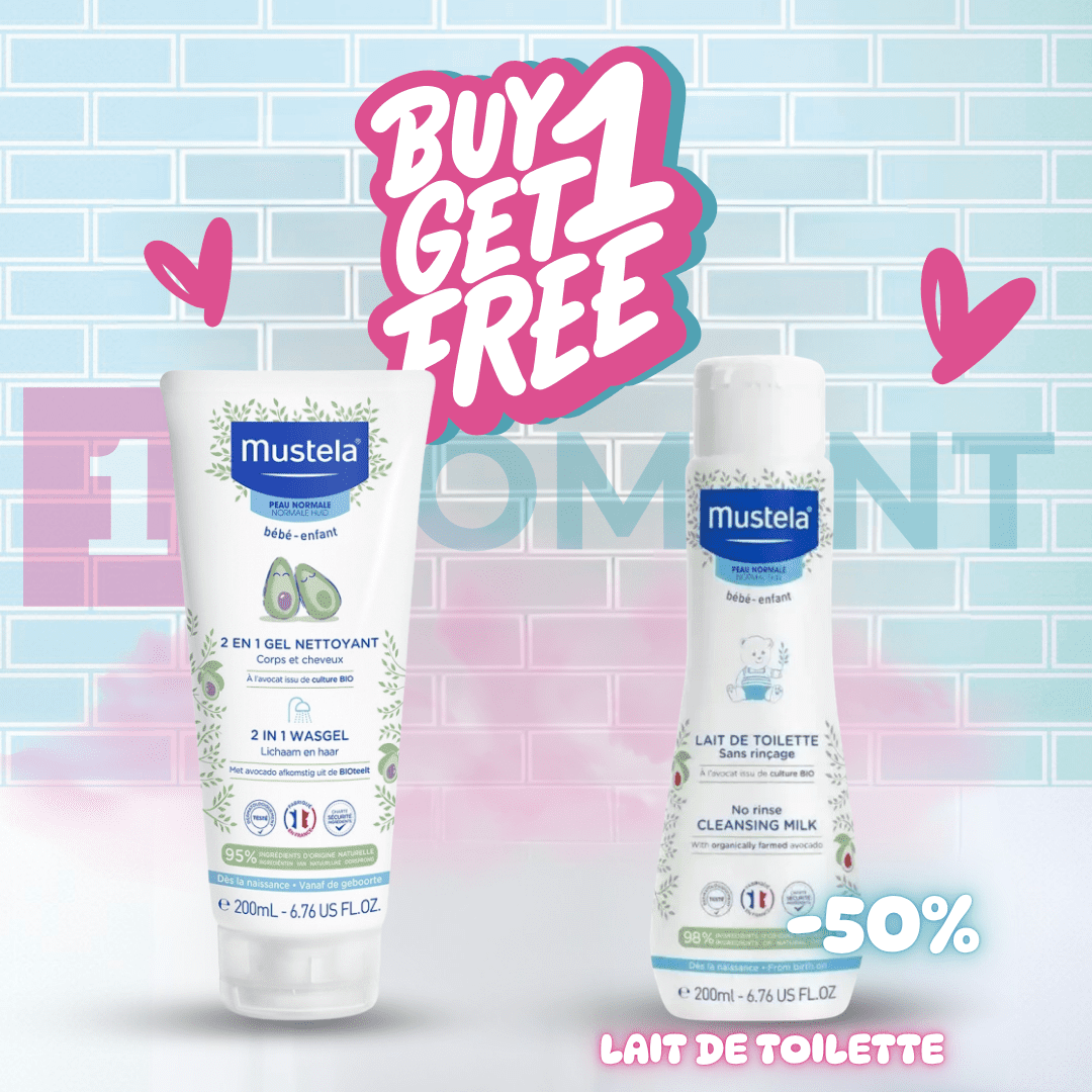 Pack Mustela Bébé : Gel Lavant + Lait de Toilette -50%