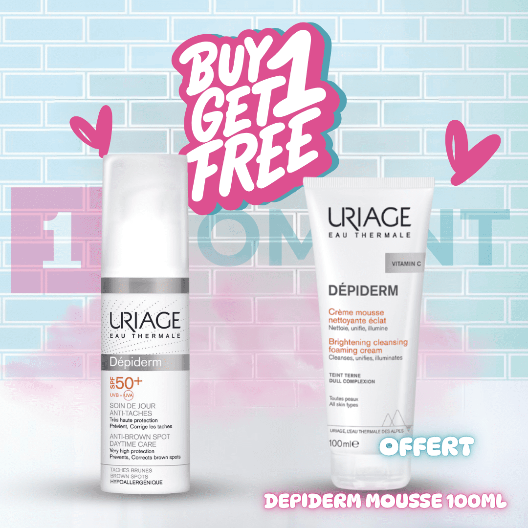 URIAGE DEPIDERM SPF50+ 30ml+DEPIDERM MOUSSE 100ml OFFERT