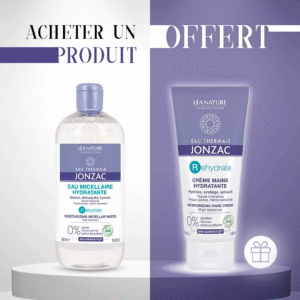 OFFRE JONZAC RÉHYDRATE EAU MICELLAIRE 500ML+RÉHYDRATE GEL NETTOYANT 30ML OFFERT