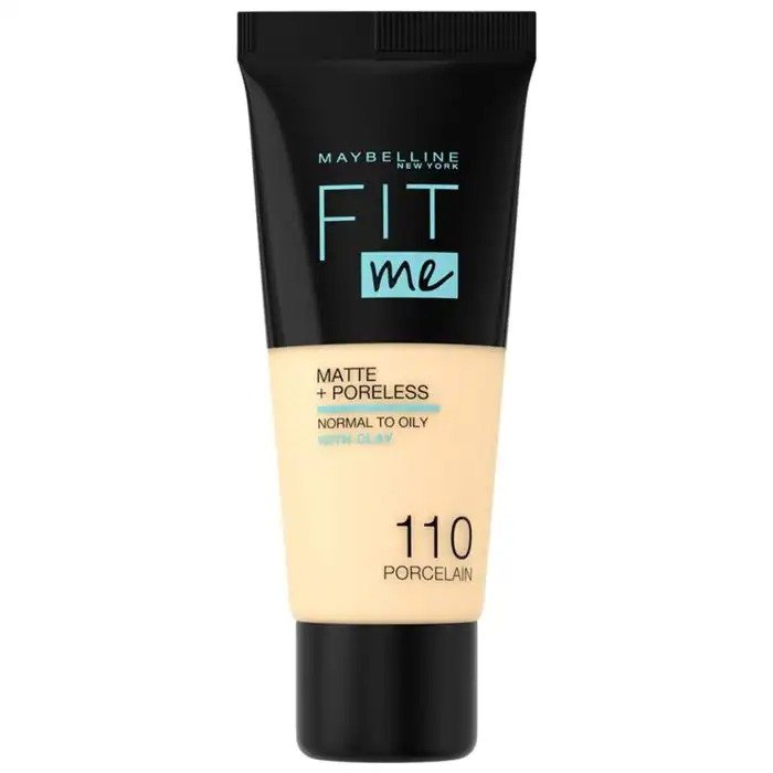 Fit Me  MAYBELLINE 110 Porcelaine - 30ml - Matifiant - Peaux Normales et Grasses