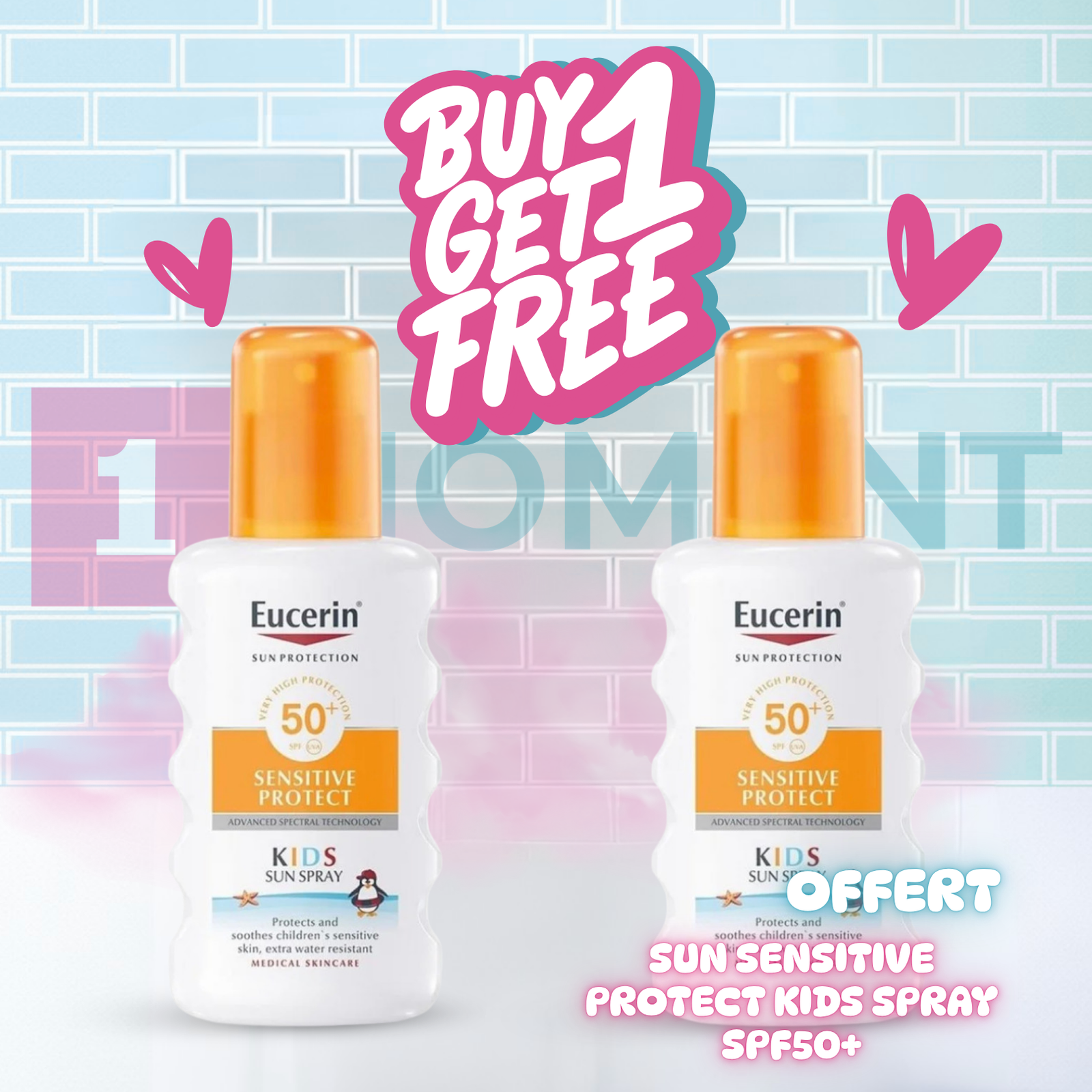 EUCERIN OFFRE 1 SENSITIVE PROTECT KIDS SPF 50+ SUN SPRAY 200ML ACHETER + 1 OFFERT