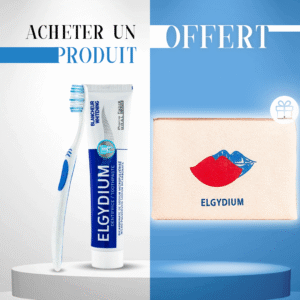 PACK ELGYDIUM DENTIFRICE BLANCHEUR 75ML+BROSSE A DENT ET TROUSSE OFFERTE